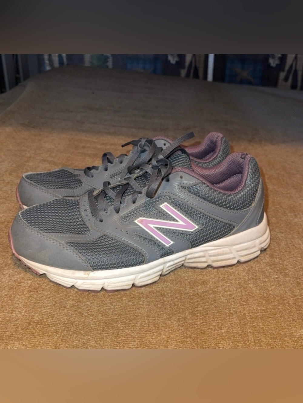 New Balance Women's Gray with Pink Accent Athletic Sneakers
